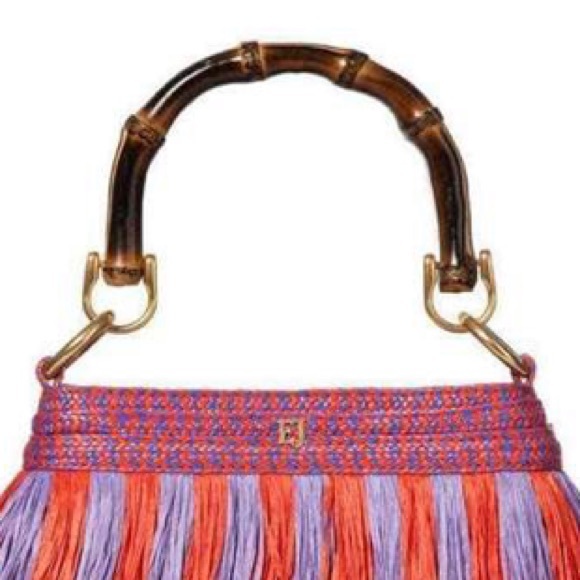 ERIC JAVITS LIL’ MAMBO STRAW BAG IN FIESTA - Picture 6 of 13